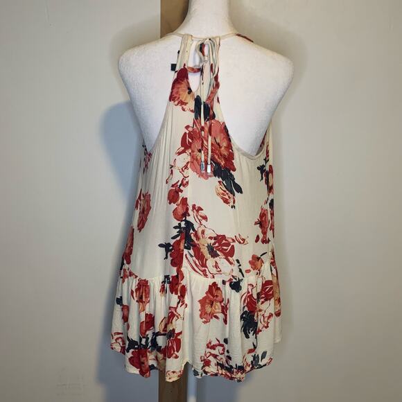 Lulu's Skyler cream & red floral tank top size S - Picture 4 of 11